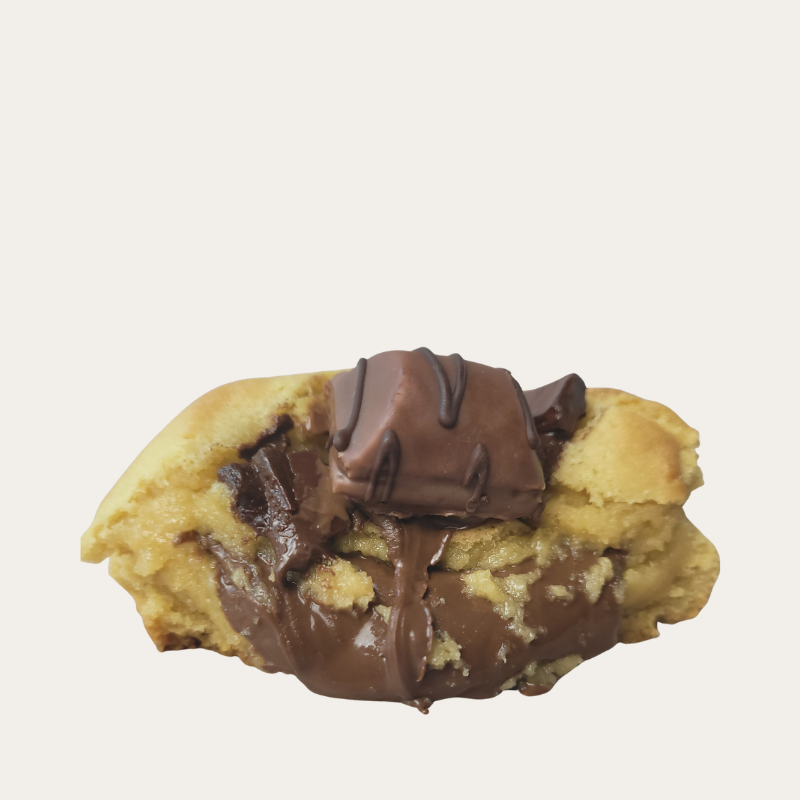 Gooey Bueno stuffed cookie with melted chocolate hazelnut center